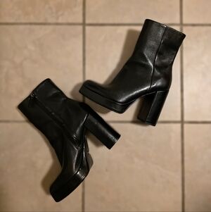 Black Leather Ankle Boots